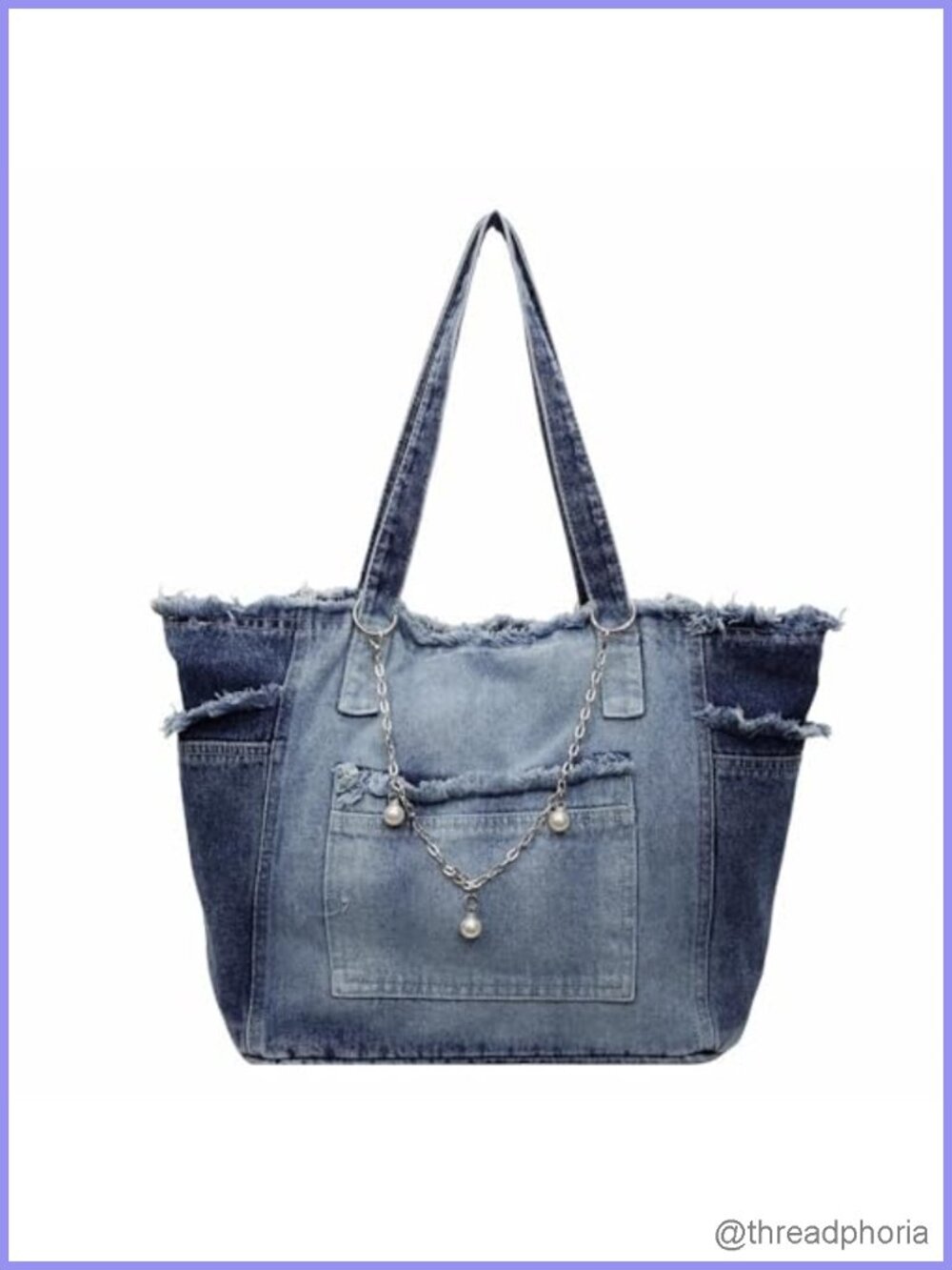 Denim Hobo Shoulder Bag Large Casual Tote Handbag Purse